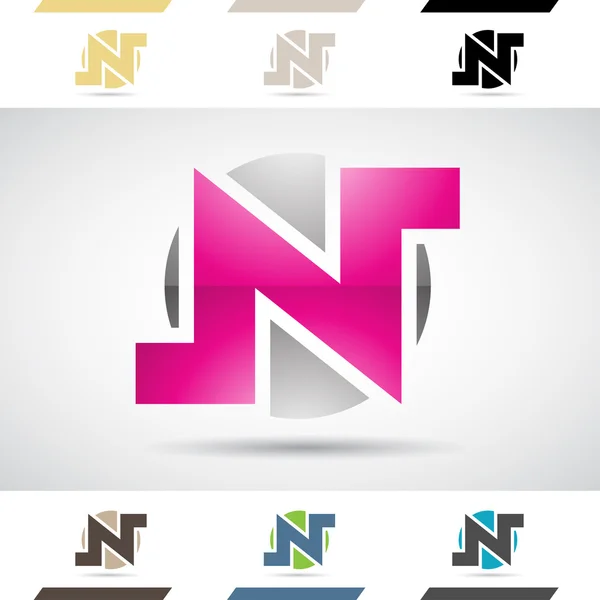 Logo Shapes and Icons of Letter N — Stock Vector