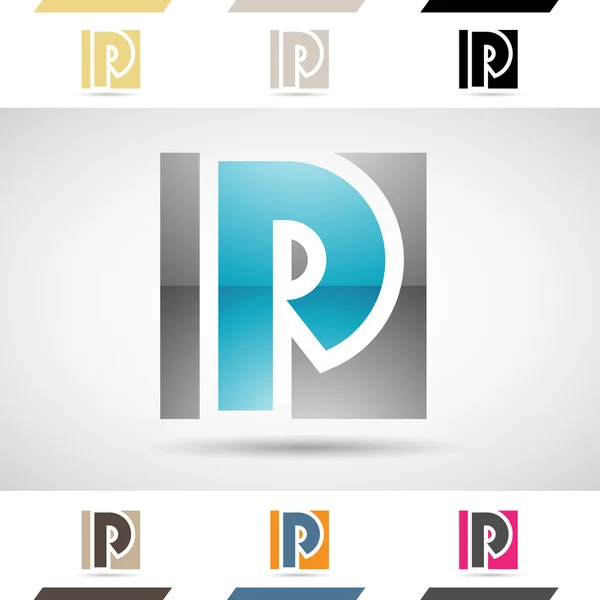 Logo Shapes and Icons of Letter P — Stock Vector