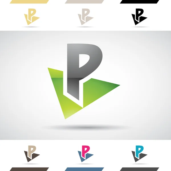 Formas do logotipo e ícones da letra P —  Vetores de Stock