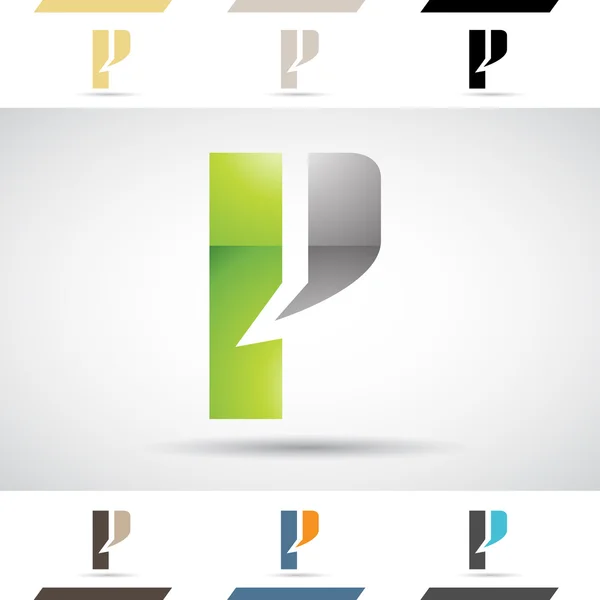 Formas do logotipo e ícones da letra P —  Vetores de Stock