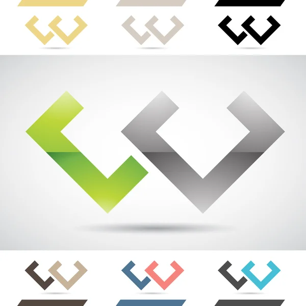 Formas do logotipo e ícones da letra W —  Vetores de Stock