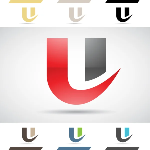 Logo alakzatok és ikonok a betű U — Stock Vector