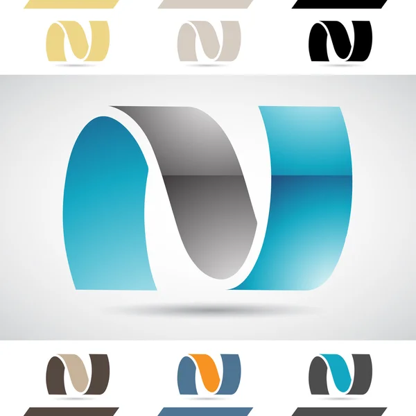 Logo Shapes and Icons of Letter N — Stock Vector