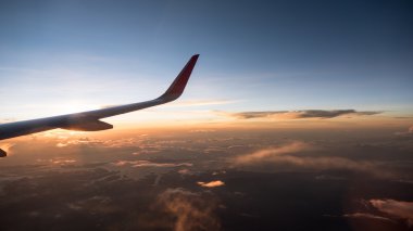 günbatımı gökyüzü formun uçak pencere 