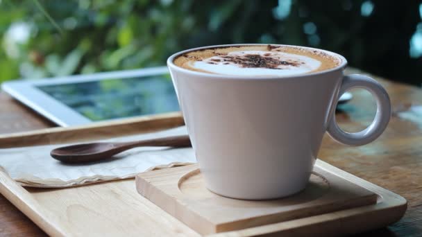Koffie in de ochtend tijd — Stockvideo