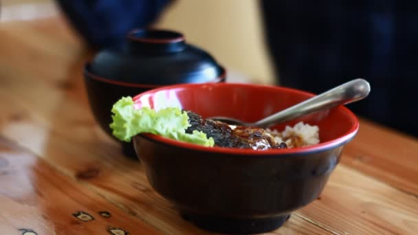 Grilled Mackerel Japanese Style — Stock Video