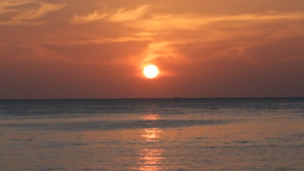 Letní pláž při západu slunce — Stock video