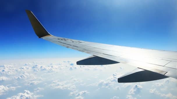 Kijk uit het raam van een vliegtuig — Stockvideo