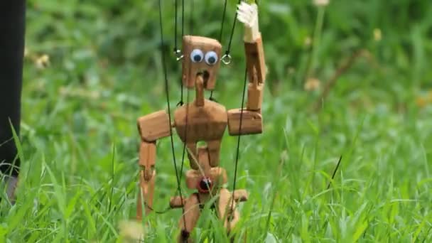 Wooden marionette — Stock Video