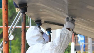 Tekne bakım kaldırmak eski alt boya tekne tekne