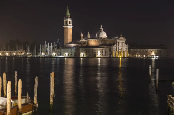Igreja de San Giorgio Maggiore à noite — Fotografia de Stock