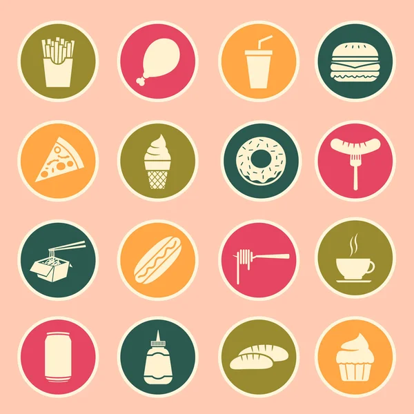 Set of fast food icon — Stock Vector