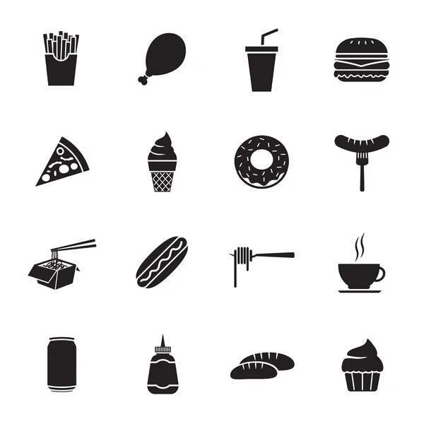 Set of fast food icon — Stock Vector