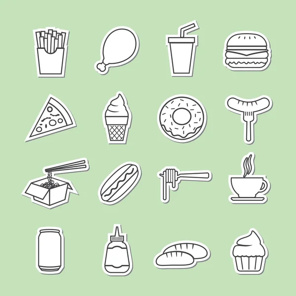 Set of fast food icon — Stock Vector