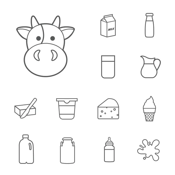 Melk product pictogramserie — Stockvector
