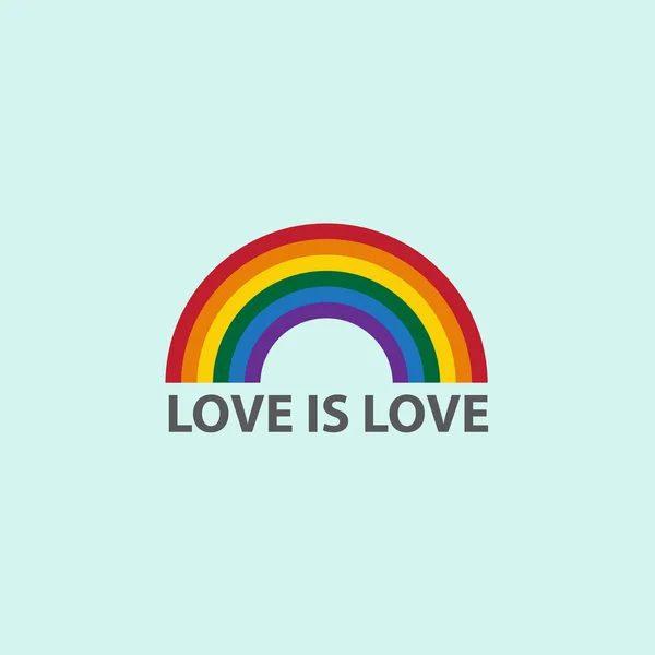 Значок веселки зі словом "любов" є любов'ю, символ підтримки ЛГБТ — стоковий вектор