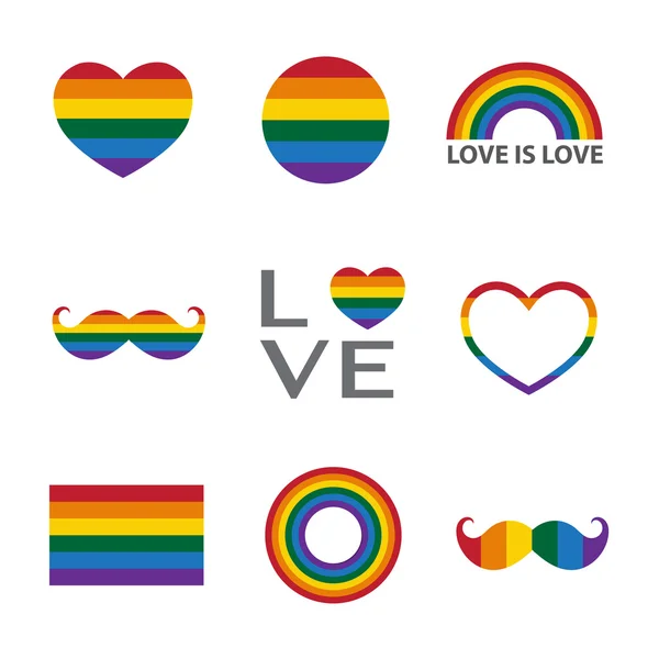 Ουράνιο τόξο εικονίδιο, ΛΟΑΤ υποστήριξη σύμβολο — Διανυσματικό Αρχείο