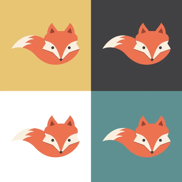 Red fox icon, vector illustration. — Stock Vector