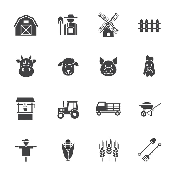 Set landbouw pictogram — Stockvector