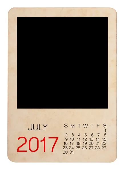 Календар 2017 року на порожньому старому фото — стокове фото