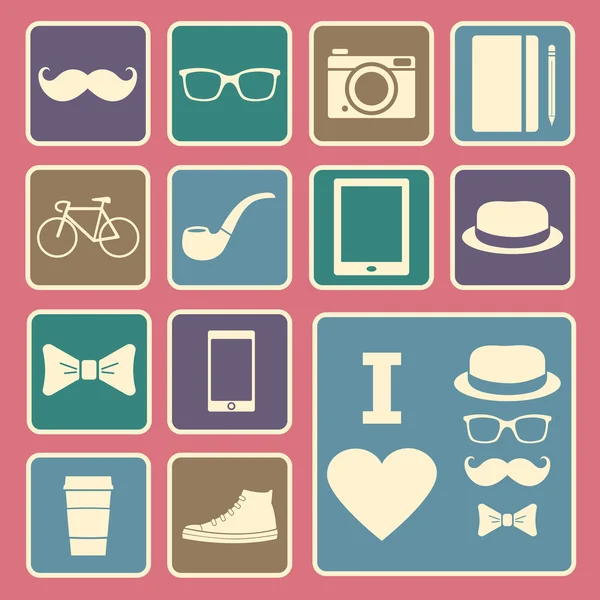 Hipster icon — Stock Vector