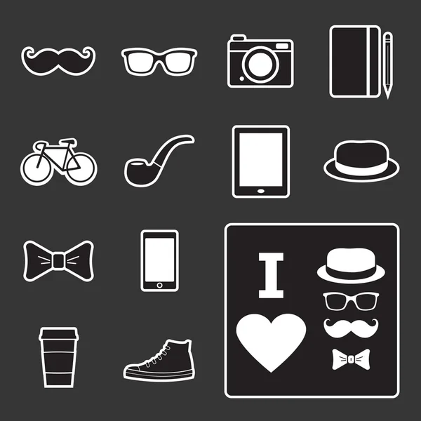 Hipster icon — Stock Vector