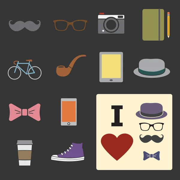 Hipster icon — Stock Vector