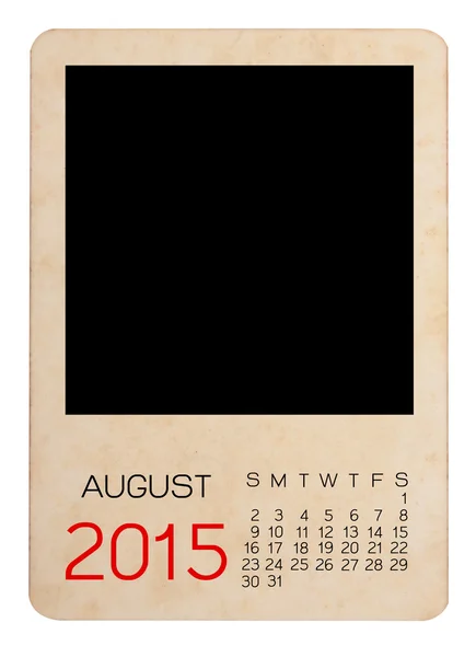 Kalendář do roku 2015 na prázdné staré fotografie — Stock fotografie