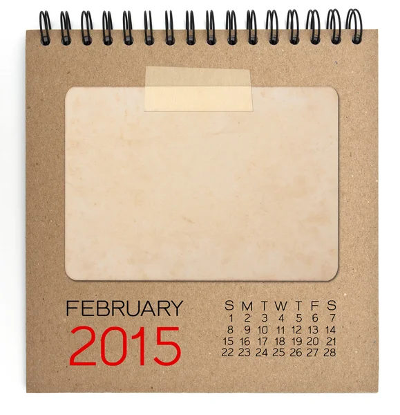 Calendrier 2015 carnet marron avec vieille photo vierge — Photo