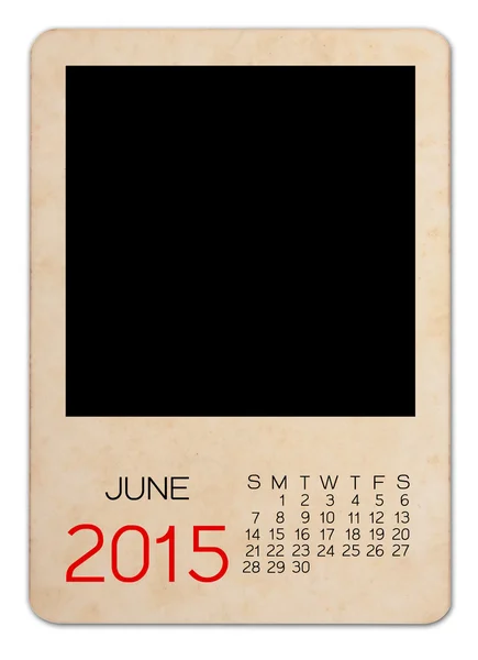 Календарь 2015 на пустой старой фотографии — стоковое фото