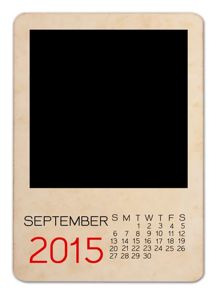 Kalendář do roku 2015 na prázdné staré fotografie — Stock fotografie