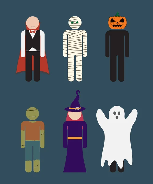 Costume monstre Halloween — Image vectorielle