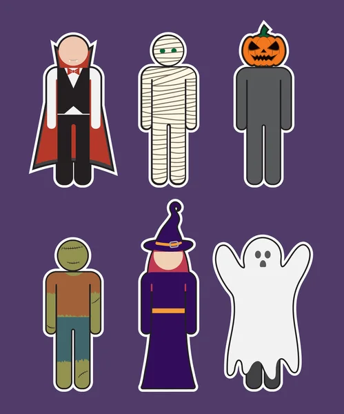 Costume monstre Halloween — Image vectorielle