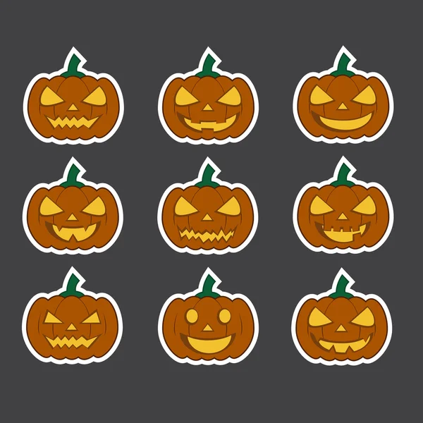 Citrouilles pour Halloween ensemble — Image vectorielle