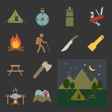 kamp ekipmanları simgesi