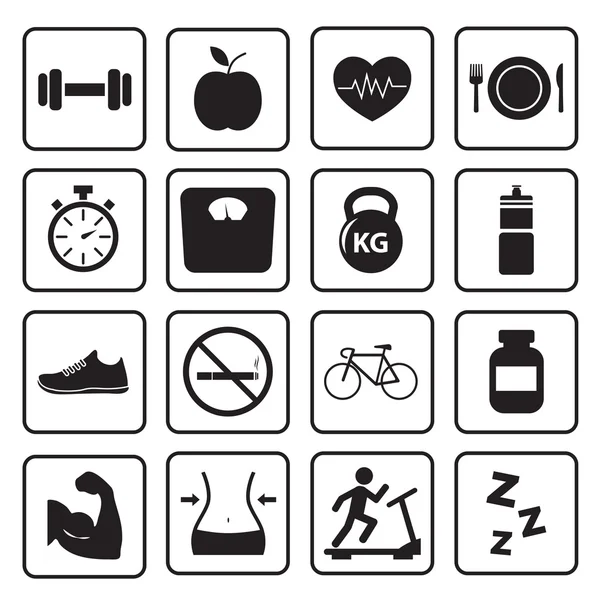 Icono Salud y Fitness — Vector de stock