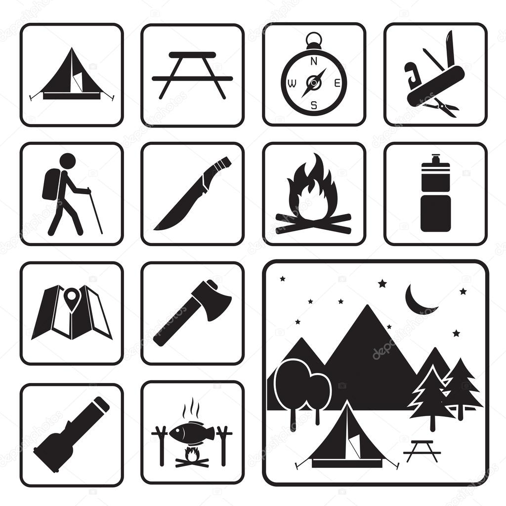 camping equipment icon