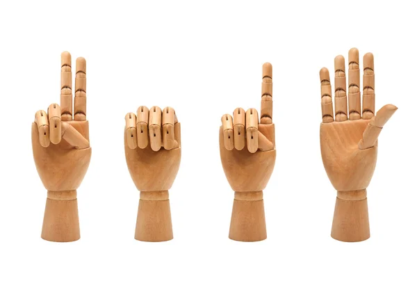Felice anno nuovo con le mani in legno che formano il numero 2015 — Foto Stock