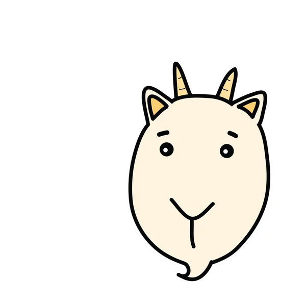 Goat face cartoon drawing — Stock Vector
