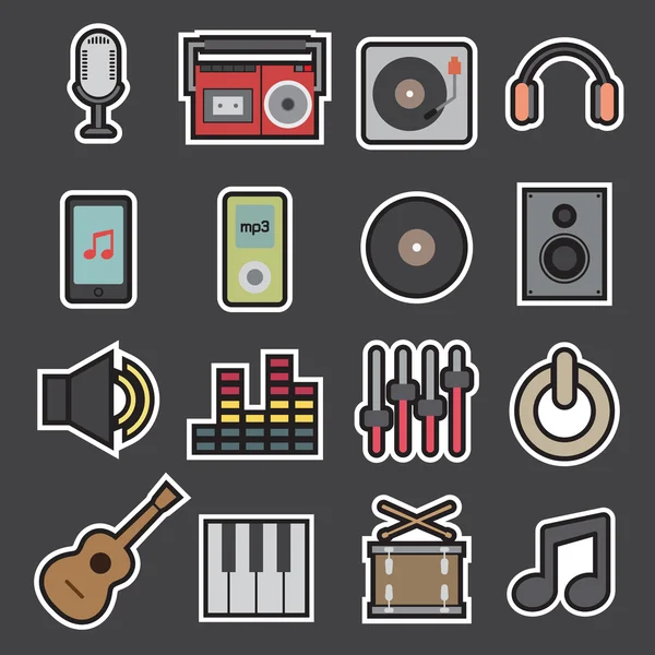 Icono de música — Vector de stock