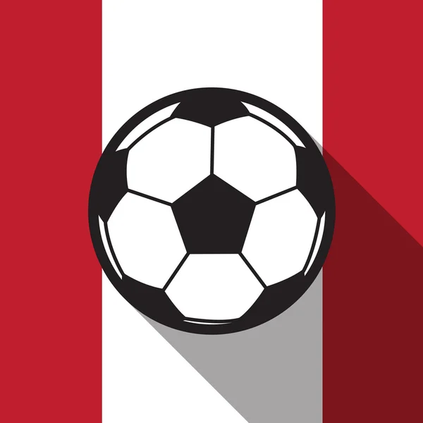 Icône de football avec fond du drapeau canadien, vecteur d'ombre longue — Image vectorielle