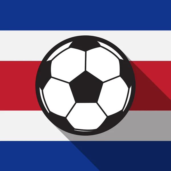 Ícone de futebol com fundo bandeira da Costa Rica, vetor de sombra longa —  Vetores de Stock