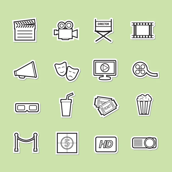 Conjunto de icono de cine — Vector de stock