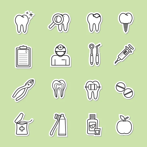 Set of dentist icon — Stock Vector