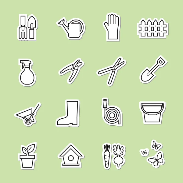 Conjunto de herramientas de jardín icono — Vector de stock