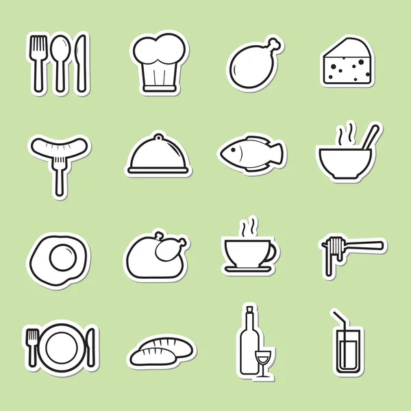 Conjunto de iconos de alimentos conjunto — Vector de stock