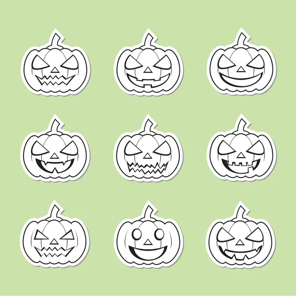 Citrouilles pour Halloween ensemble — Image vectorielle