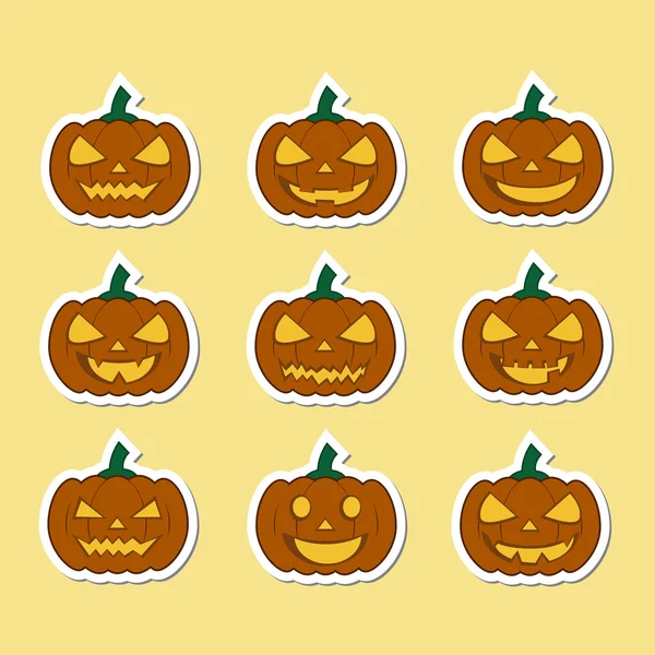 Citrouilles pour Halloween ensemble — Image vectorielle