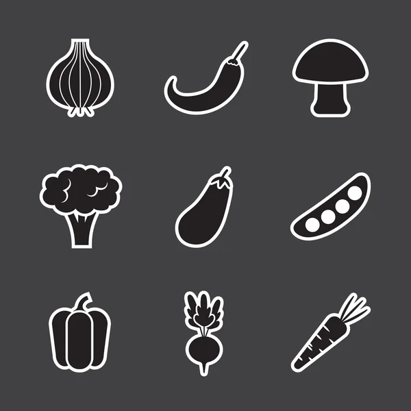 Vegetable icon set — Stock Vector