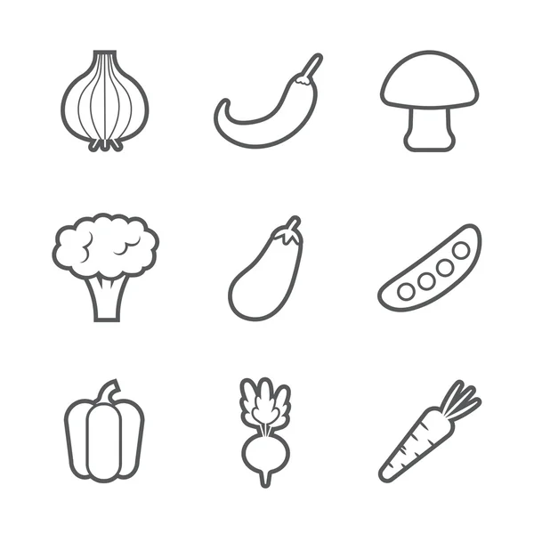 Vegetable icon set — Stock Vector